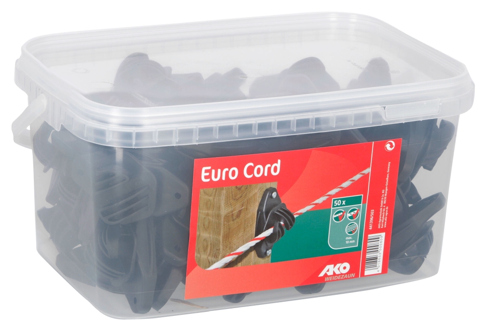 EURO Cord koordisolator zwart, 50 st. emmer