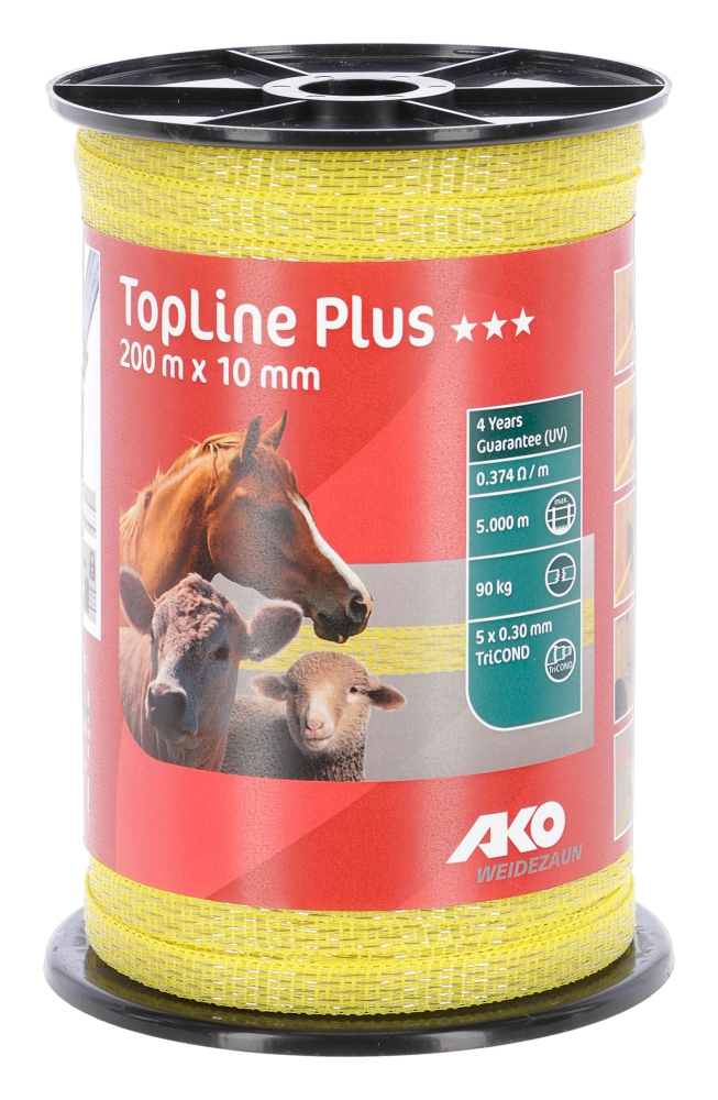 Band Top Line Plus 200m, 10mm 5x0,30 TriCond, geel