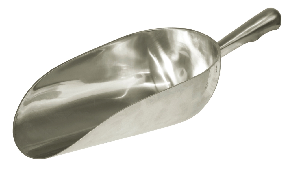 Feed scoop aluminium, round, 900 g