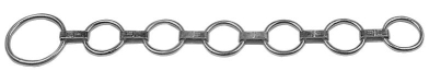 Vlakschakel-halsband met 1 ring 10x85, 6 ringen 8x50