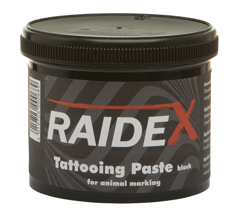 Tatoeëerverf zwart, 600g-pot, orig. Raidex