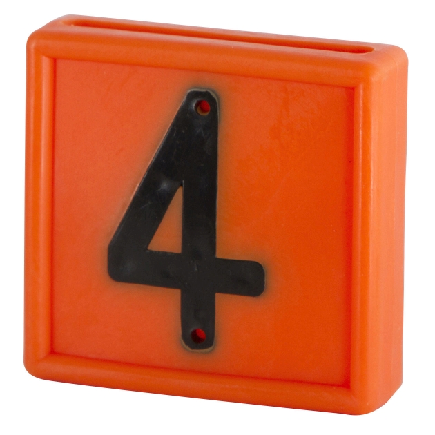 Bloknummer, 1-cijf., oranje om in te schuiven (4)