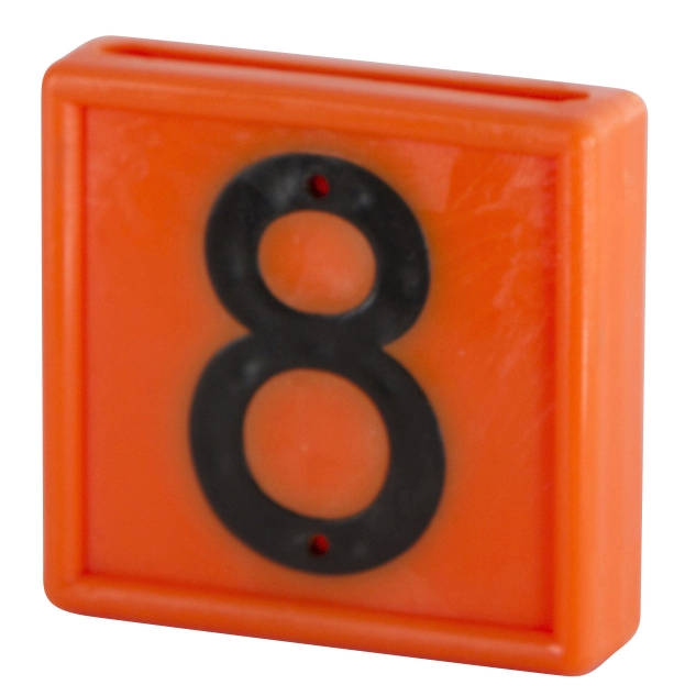 Bloknummer , 1-cijf., oranje om in te schuiven (8)