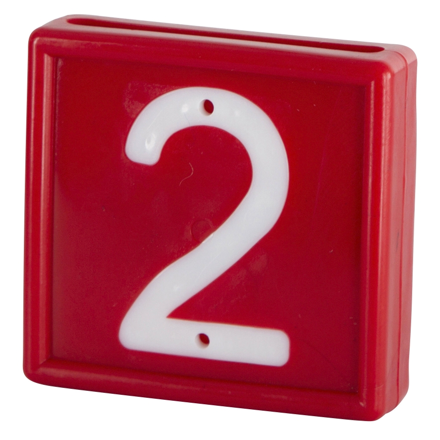 Bloknummer, 1-cijf., rood m. witte nummers (2)