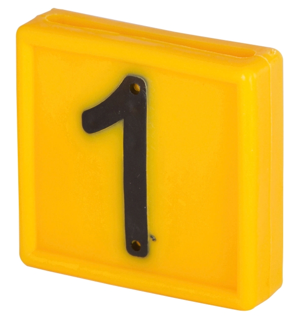 Bloknummer , 1-cijferig, geel om in te schuiven (1)
