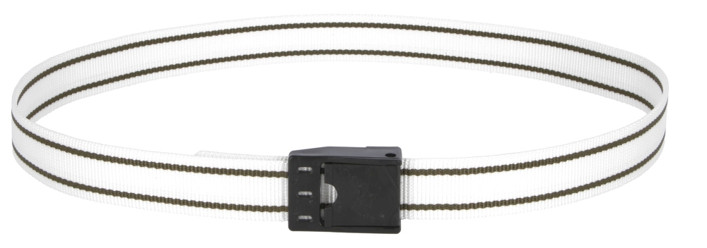 Halsmerkband m. klem- sluiting, wit-zwart 130 cm