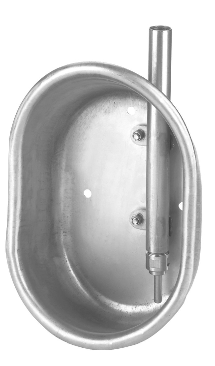 Water bowl stainless steel for gilts, 19 x 27 x 11 cm