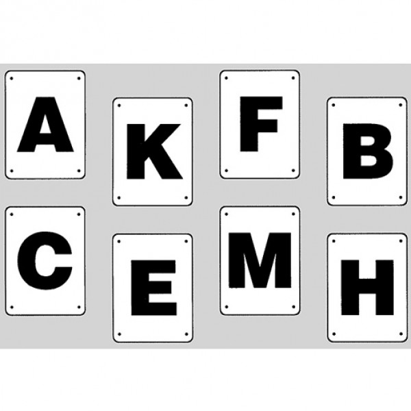 Dressuurletters kunststof 30x20cm set 8st (A,B,C,F,M,E,K,H)