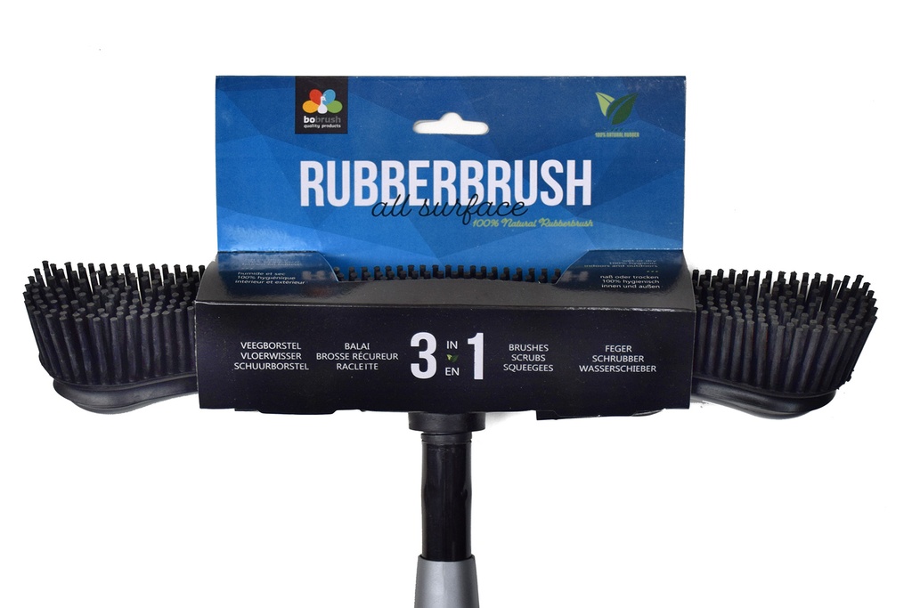 Borstel Rubberbrush  grijs/zwart 34,5 cm