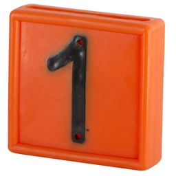 [KER_208461] Nummerblok, 1-cijf., oranje om in te schuiven (9=6)