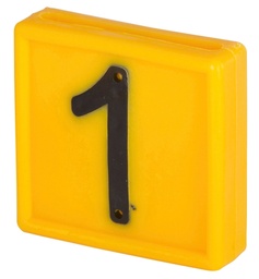 [KER_208481] Nummerblok, 1-cijferig, geel om in te schuiven (9=6)