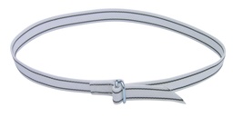 [KER_2088] Halsmerkband geweven, 40mm, 130cm lang wit/zwart